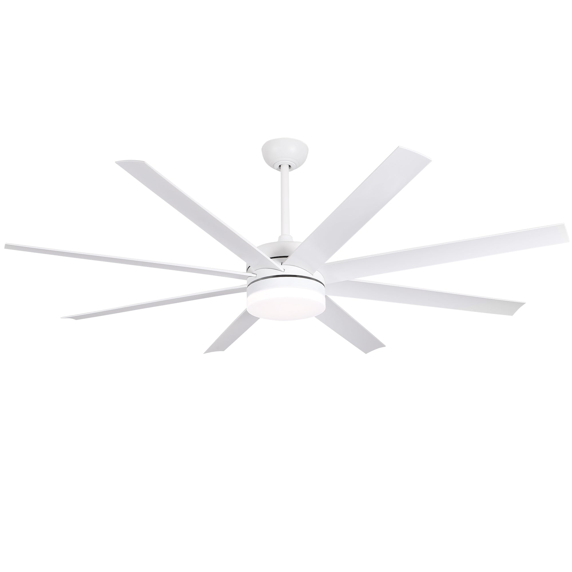 65 Inch Modern White Extra Large Ceiling Fan with LED Light and Remote, 6 Speeds DC Motor Reversible Ceiling Fan for Large Rooms