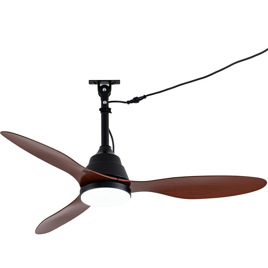 42 Inch Modern Farmhouse Smart Outdoor Ceiling Fan with Dimmable LED and Remote, 6-Speed 3-Blade Waterproof Ceiling Fans Plug In Outside Patio Fan