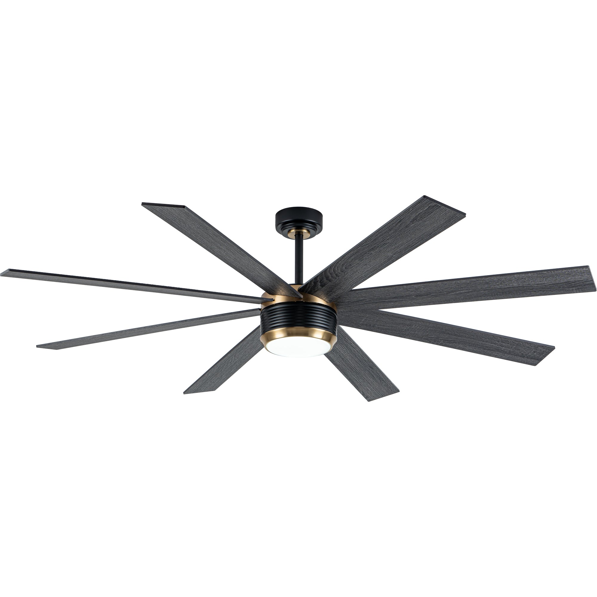 72 Inches Extra Large Ceiling Fan with Dimmable LED Light and Remote, 6 Speeds DC Motor Black Ceiling Fan 8-Blade Reversible Ceiling Fan for Large Room