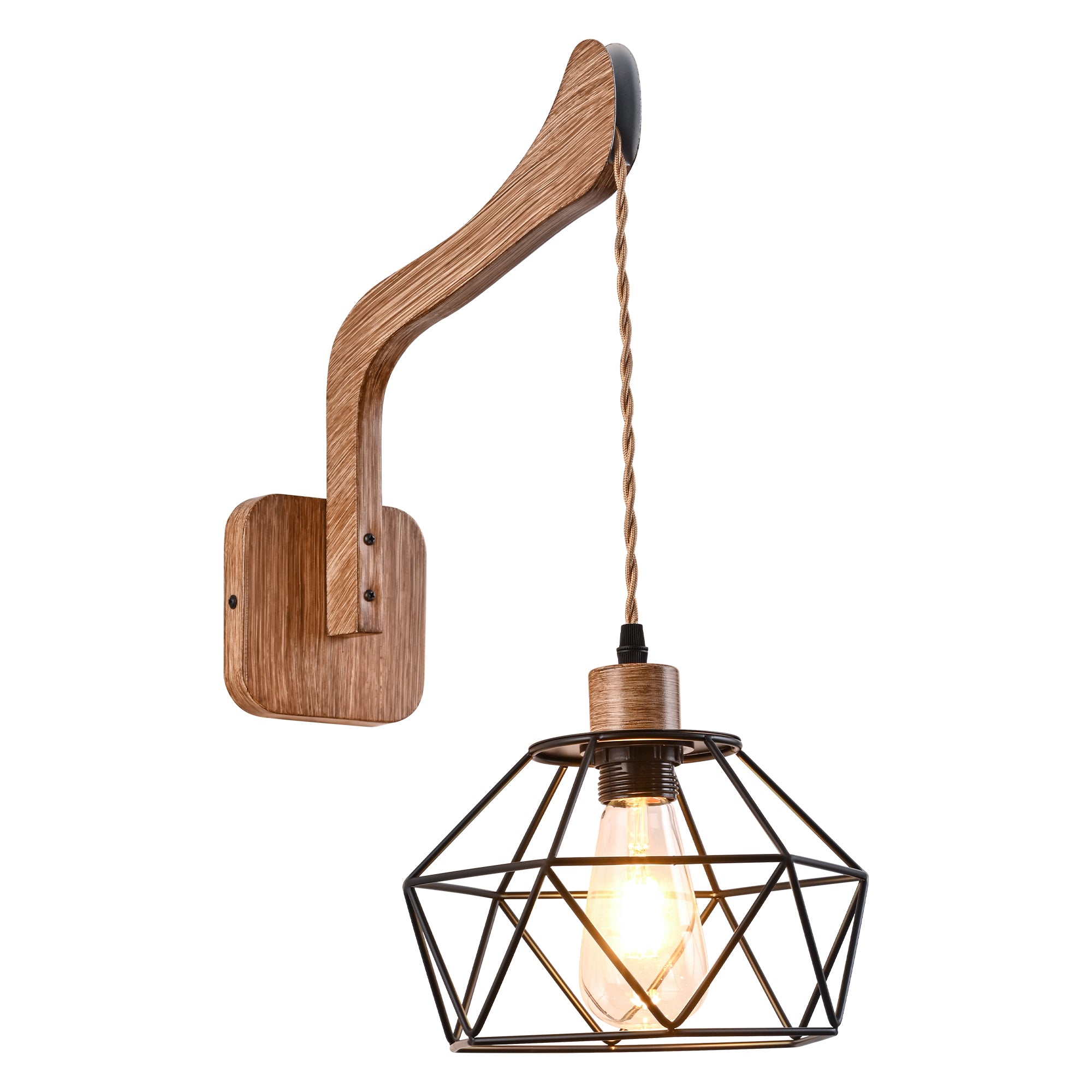1 - Light Farmhouse Industrial Swing Arm Sconce, Adjustable Arm Wall Sconce Wall Light