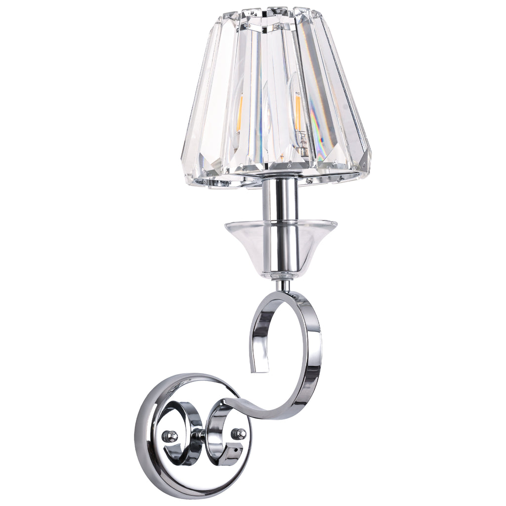FC4105-1 Light Chrome Finish Luxury Crystal Wall Sconce