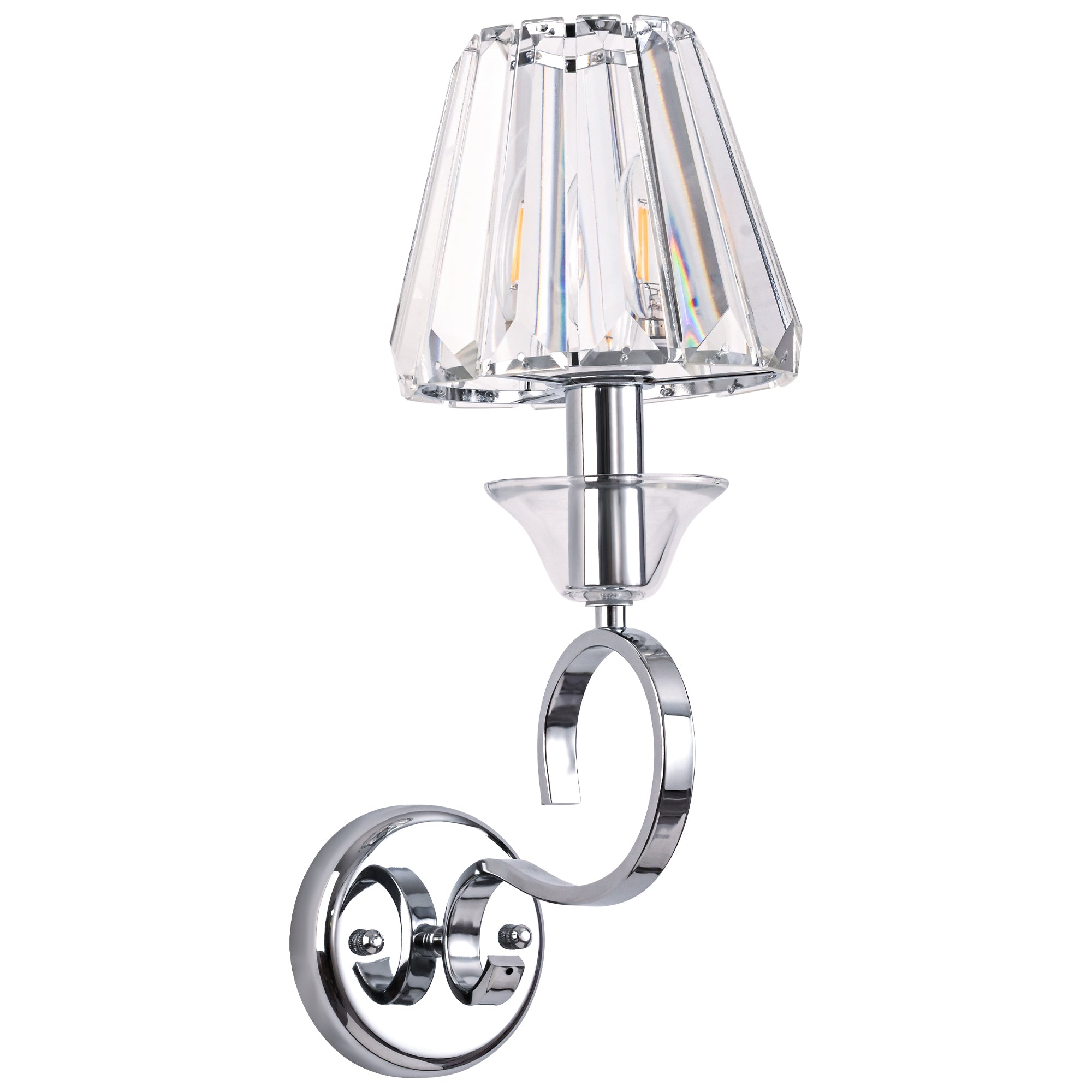 FC4105-1 Light Chrome Finish Luxury Crystal Wall Sconce