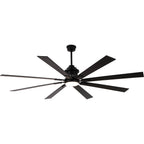 80 Inch Black Industrial Extra Large Ceiling Fan with LED Light and Remote, 6 Speeds DC Motor Reversible Ceiling Fan for Large Room