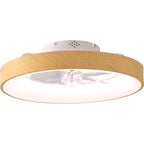 20 Inch Modern Smart Flush Mount Ceiling Fan with Dimmable LED Light, 6-Speed DC Motor Bladeless Ceiling Fan with Remote