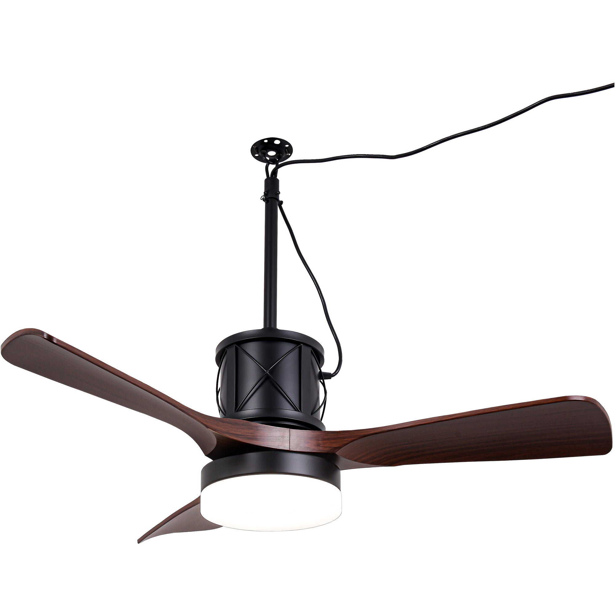 42 Inch Modern Farmhouse Smart Outdoor Ceiling Fan with Dimmable LED and Remote, 6 Speeds Waterproof Ceiling Fans Plug In Outside Patio Fan