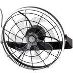 23 Inch Black Modern Wall Mounted Caged Ceiling Fan with Dimmable LED Lights and Remote, 6 Speeds Plug In Bladeless Ceiling Fan