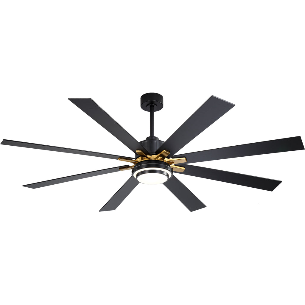 72 Inch Modern Ceiling Fan with LED Light and Remote Control, 6 Speeds DC Motor Reversible Large Ceiling Fan for Living Room