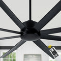 84 Inch Black Extra Large Ceiling Fan with Remote, 6 Speeds DC Motor Reversible Industrial Ceiling Fan for Large Room