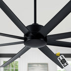 84 Inch Black Extra Large Ceiling Fan with Remote, 6 Speeds DC Motor Reversible Industrial Ceiling Fan for Large Room