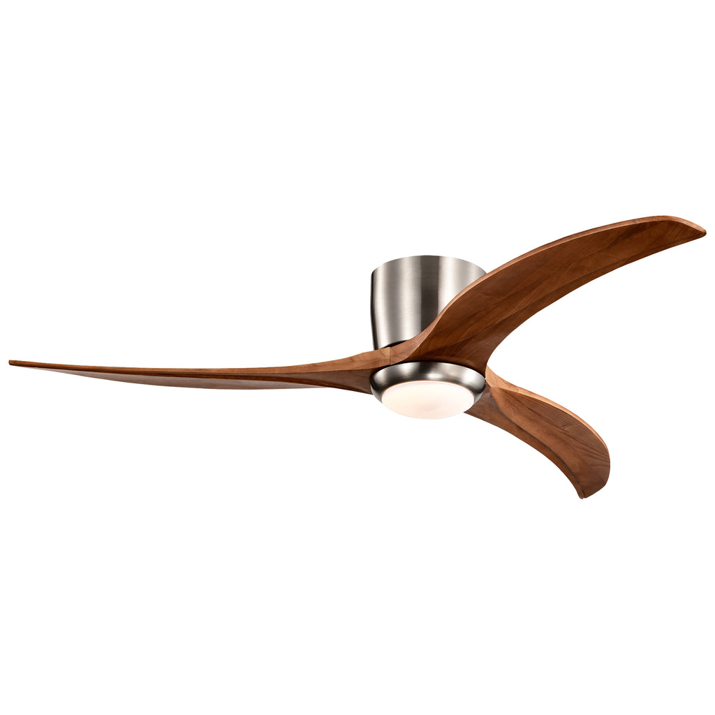 Farmhouse 52 Inch Flush Mount Ceiling Fan with LED Light Quiet DC Motor Ceiling Fan with Light 6-Speed Remote Control Ceiling Fan with Light Suit for Bedrooms, Living Rooms, Kitchens