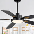 52 Inch Modern LED Ceiling Fan with Light and Remote,6 Speeds DC Motor Reversible Ceiling Fan for Living Room