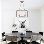 4 - Lights Rustic Distressed Wood Chandelier, 21" Vintage Farmhouse Chandeliers for Dining Room Kitchen Island Lighting
