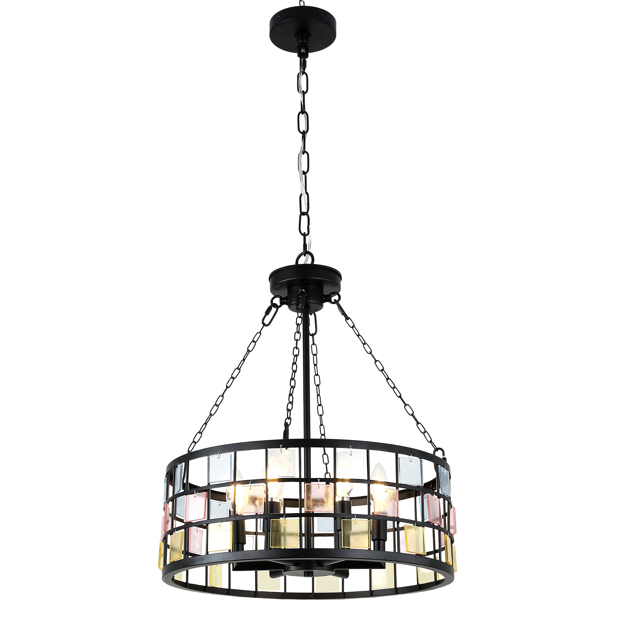 6 - Lights Modern Europe Chandelier, 17.7" Farmhouse Chandeliers for Dining Room with Adjustable Chain