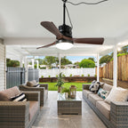 42 Inch Modern Smart Outdoor Ceiling Fan with Dimmable LED Lights,6 Speeds Plug In Waterproof Ceiling Fans for Patios