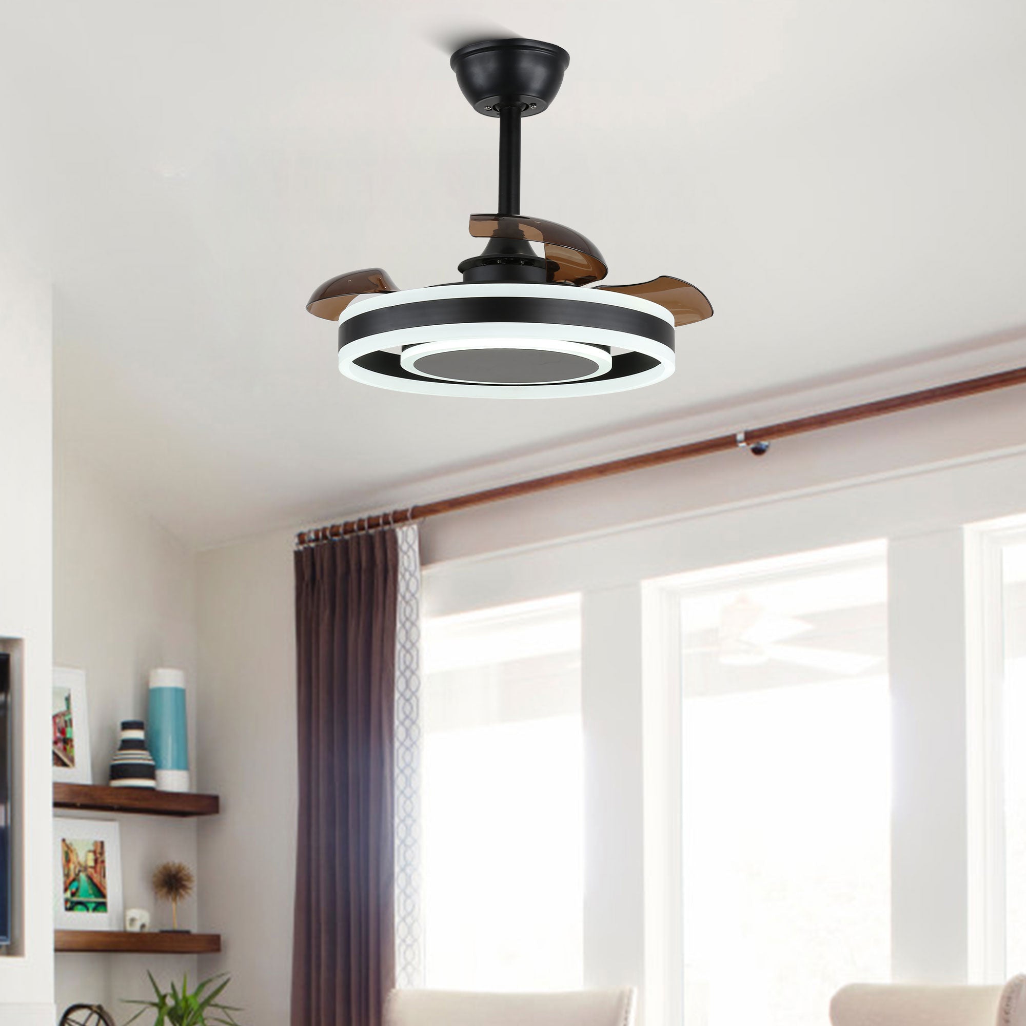DC2205-BellaDepot 22" Modern Reversible Ceiling Fan with Remote and LED Light Kit Included