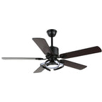 52 Inch Black/Chrome Modern Ceiling Fan with Led Light and Remote Control, 6 Speeds DC Motor Reversible Ceiling Fan for Living Room