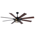 Farmhouse 72 Inch Caged Down Rods Ceiling Fan with Light Reversible Quiet DC Motor 6-Speed Ceiling Fan with Light Retro Remote Control Timming Ceiling Fan with Light Suit for Living Room, Bedroom, Kitchen