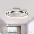 20 Inch Black/Gold/White Modern Flush Mount Ceiling Fan with Dimmable LED Light and Remote Control, 6 Speeds Bladeless Low Profile Ceiling Fan