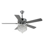 DC2017-BellaDepot 52" Luxury Crystal Chandelier Ceiling Fan with Remote and 3 Lights, Large Size Ceiling Fan