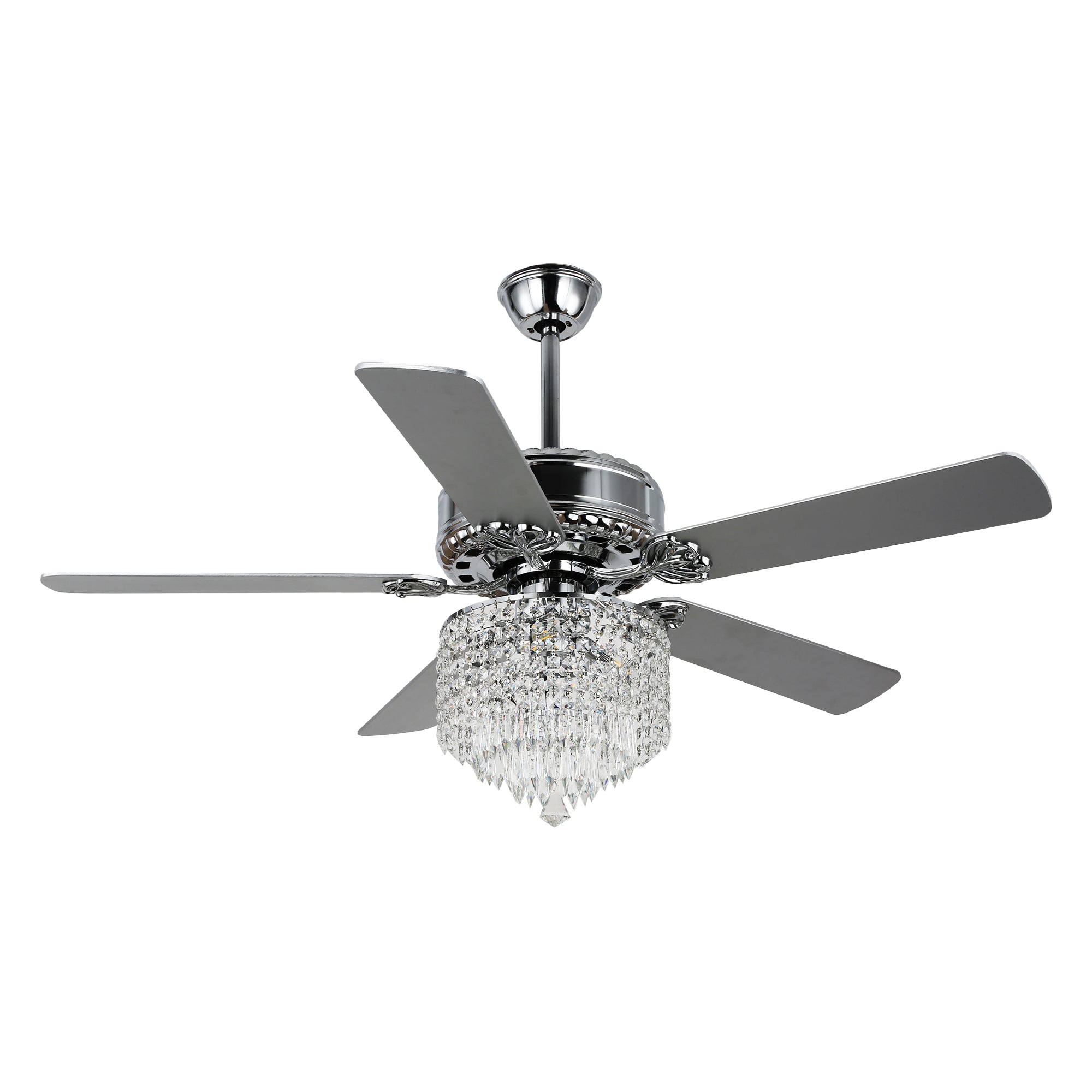 DC2017-BellaDepot 52" Luxury Crystal Chandelier Ceiling Fan with Remote and 3 Lights, Large Size Ceiling Fan