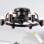DC252007-BellaDepot 20" Compact Ceiling Fan, Rudder Shape Flush Mount Fan with Lights