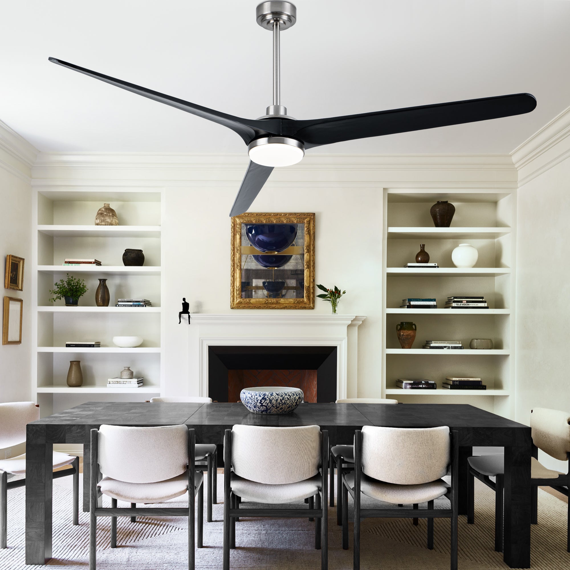 72 Inch Modern Farmhouse Extra Large Ceiling Fan with Dimmable LED Light and Remote, 6 Speeds DC Motor Reversible Ceiling Fan for Large Room