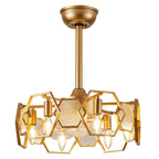 DC1903-BellaDepot 18.9" Gold/Black/Silver Finish Geometric Reversible Ceiling Fan with 6 Lights and Remote