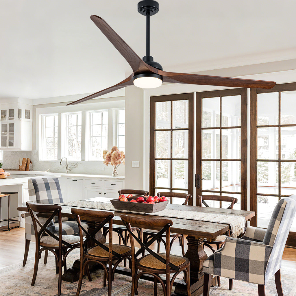 72 Inch Modern Farmhouse Extra Large Ceiling Fan with Dimmable LED Light and Remote, 6 Speeds DC Motor Reversible Ceiling Fan for Large Room