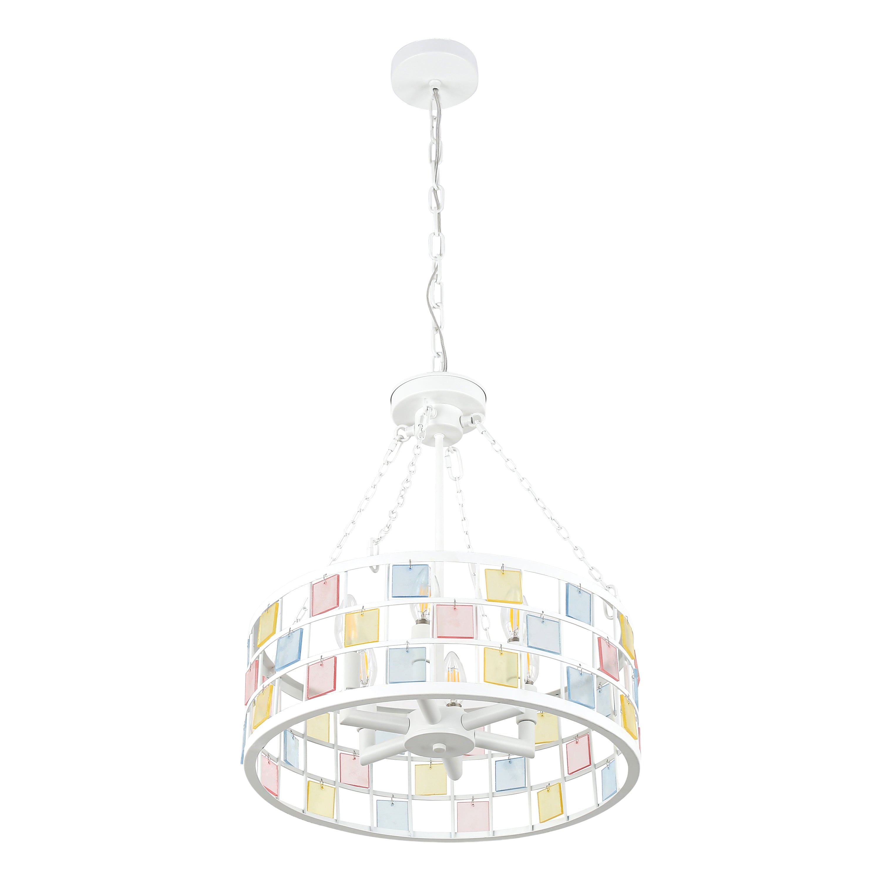 6 - Lights Modern Europe Chandelier, 17.7" Farmhouse Chandeliers for Dining Room with Adjustable Chain