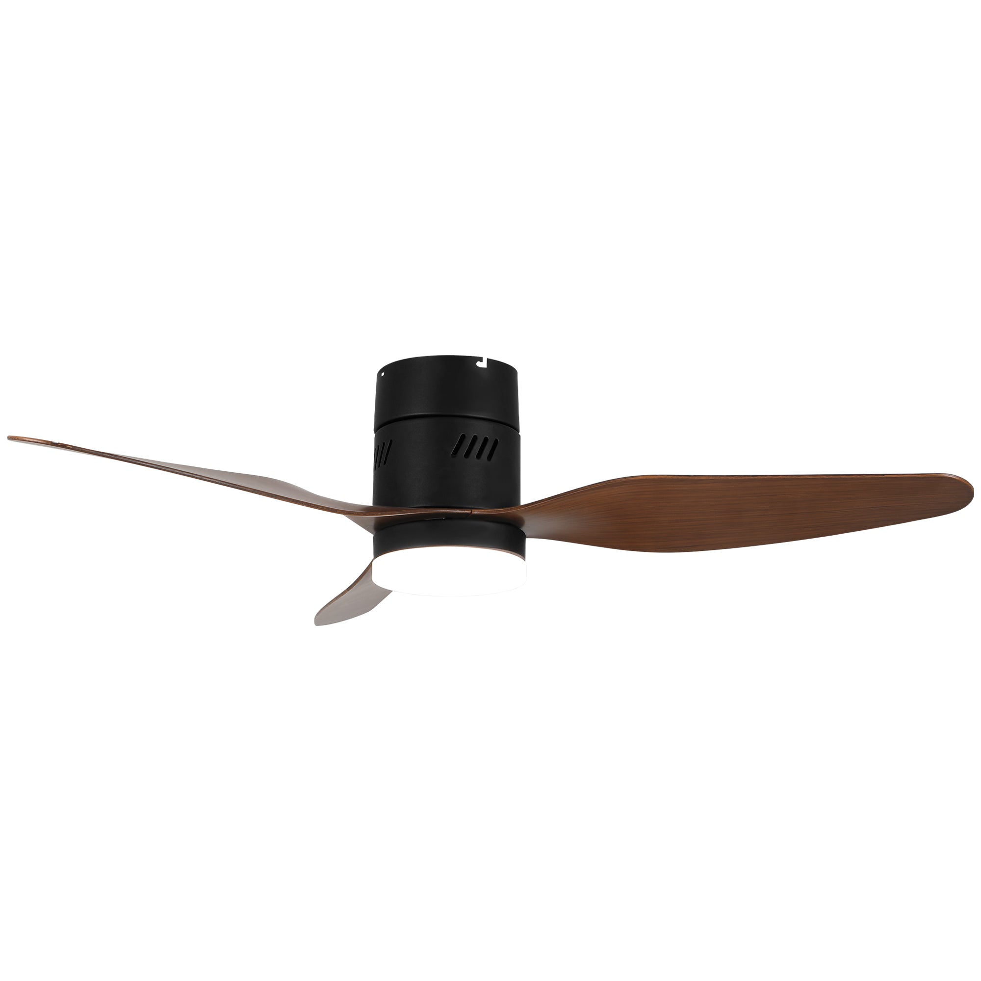 46 Inch 3-Blade Modern Farmhouse Flush Mount Ceiling Fan with LED Light and Remote Control, 6 Speeds DC Motor Low Profile Ceiling Fan