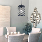 1 - Light Black Cylinder Pendant Light, 6.7" Dining Room Light Fixtures Kitchen Island Light