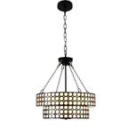 BD4083-BellaDepot 6 Lights Black/White Finish Vintage Chandelier, Home Decor Light Fixture with Adjustable Chain
