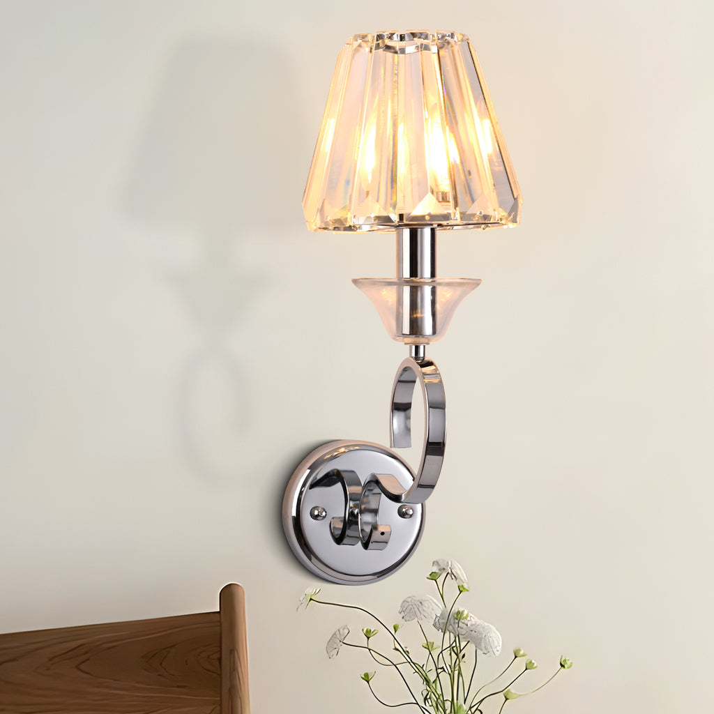 FC4105-1 Light Chrome Finish Luxury Crystal Wall Sconce