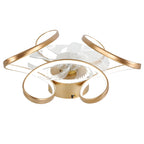 22 Inch Modern Smart Flush Mount Ceiling Fan with LED Lights and Remote, 6 Speeds DC Motor Bladeless Ceiling Fan for Low Profile
