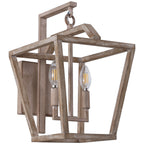 2 - Lights Rustic Distressed Wood Sconces, 12.2" Indoor Arm Sconce Farmhouse Wall Light