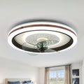 19 Inch Modern Smart Flush Mount Ceiling Fan with Dimmable LED Light and Remote, 6 Speeds DC Motor Reversible Ceiling Fan for Low Profile