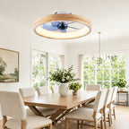 20 Inch Modern Flush Mount Ceiling Fan with LED Light & Remote Control, 6 Speed DC Motor Reversible Ceiling Fan