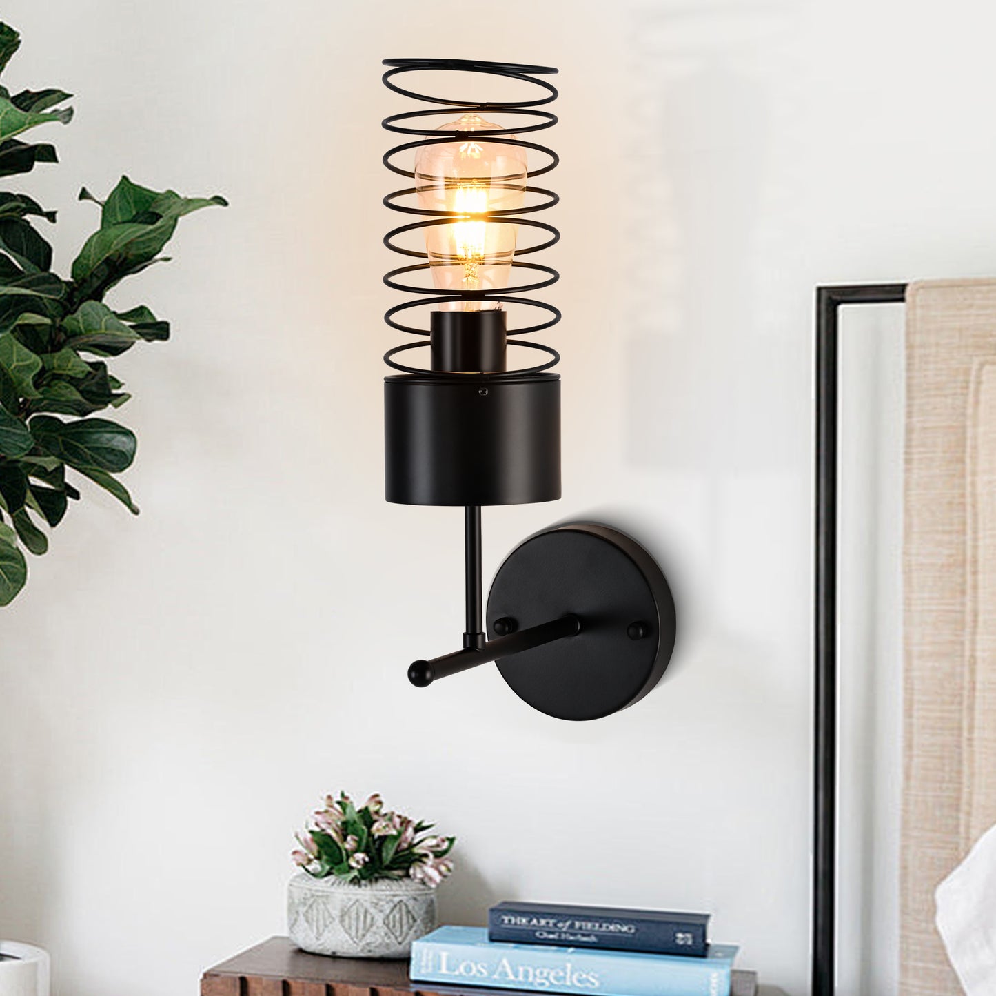 FC4102-1 Light Black Finish Simple Style Wall Sconce