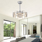 DC1903-BellaDepot 18.9" Gold/Black/Silver Finish Geometric Reversible Ceiling Fan with 6 Lights and Remote