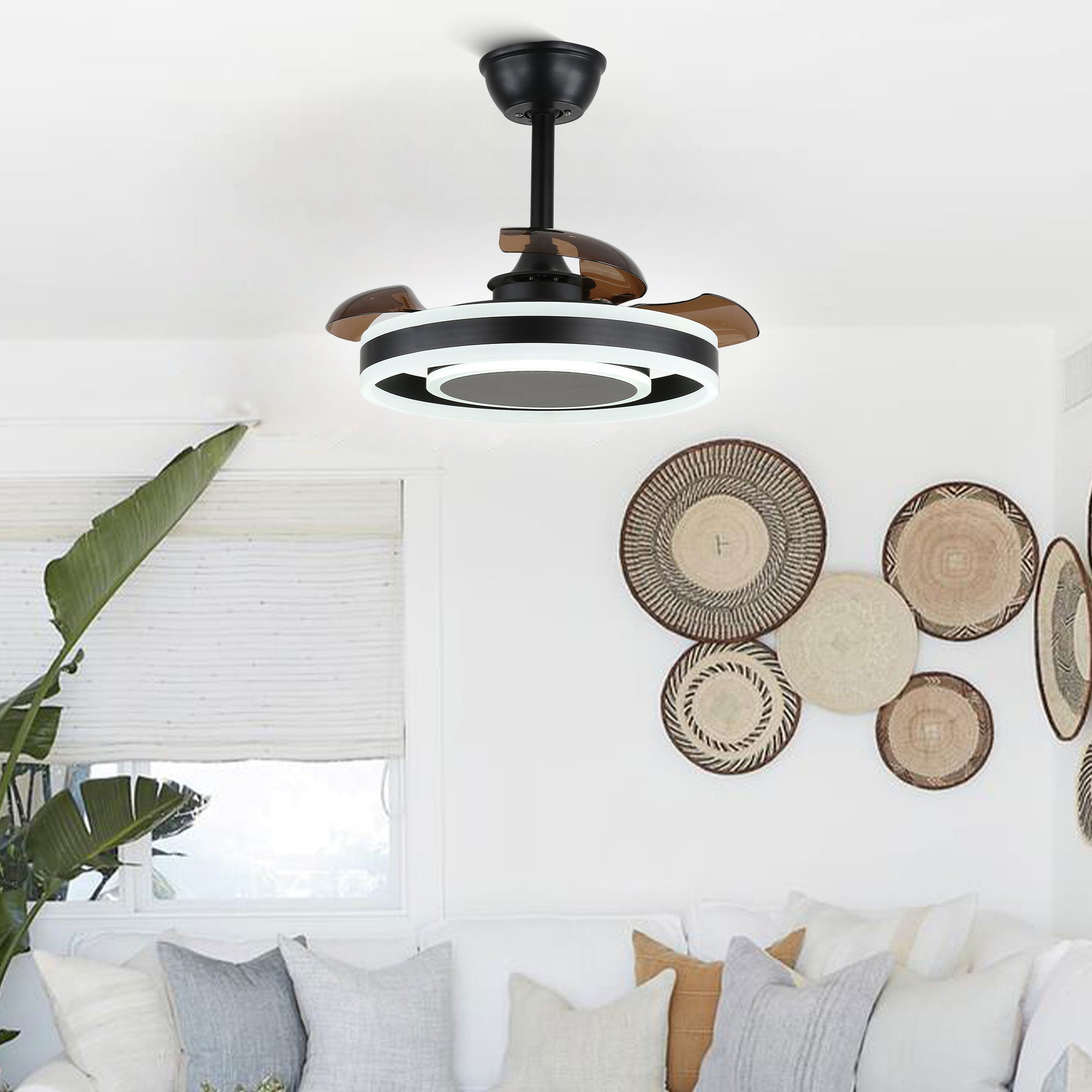 DC2205-BellaDepot 22" Modern Reversible Ceiling Fan with Remote and LED Light Kit Included