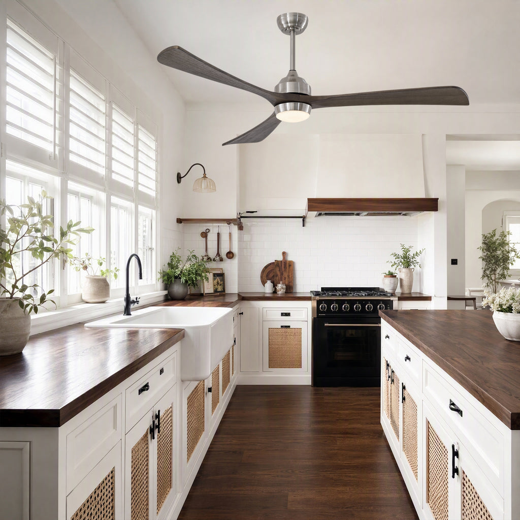 62 Inch Modern Industrial Large 3 Blade Ceiling Fan with Lights & Remote Control, 6 Speed DC Motor Reversible Ceiling Fan