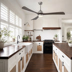 62 Inch Modern Industrial Large 3 Blade Ceiling Fan with Lights & Remote Control, 6 Speed DC Motor Reversible Ceiling Fan