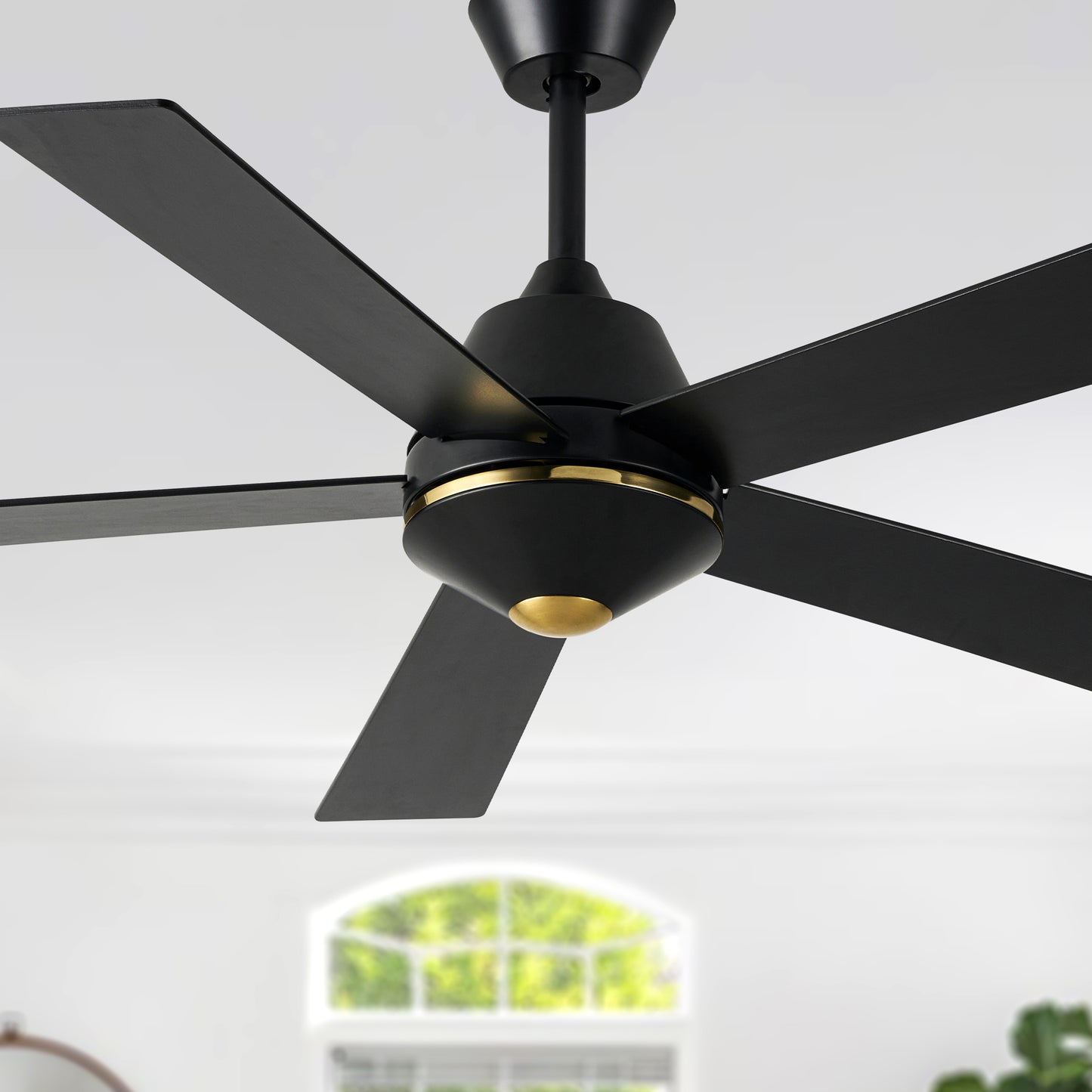 HWJ5219-52" 5 Wooden Blades Modern Reversible Ceiling Fan with Remote and LED Lights, Large Size 6-speed Ceiling Fan