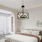 6 - Lights Modern Europe Chandelier, 17.7" Farmhouse Chandeliers for Dining Room with Adjustable Chain