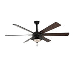 DC7204-BellaDepot 72" Silver/Black Finish Modern Urban Crystal Reversible Ceiling Fan with Remote and LED Light Kit, Large Size Ceiling Fan