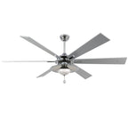 72 Inch Modern Farmhouse Black/Chrome Large Ceiling Fan with LED Light and Remote, 6 Speeds DC Motor Reversible Ceiling Fan with Crystals