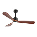 52 Inch Modern Farmhouse 3 Wooden Blades Ceiling Fan with Dimmable LED Light and Remote, 6 Speeds DC Motor Reversible Ceiling Fan for Living Room