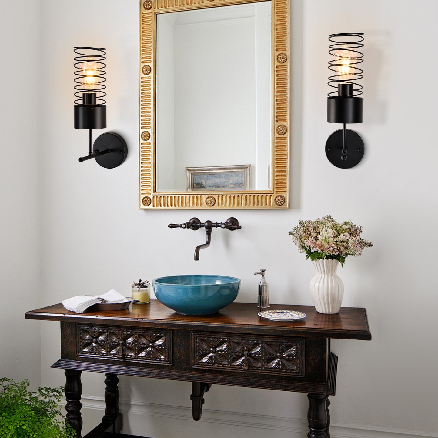 FC4102-1 Light Black Finish Simple Style Wall Sconce