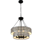 BD4083-BellaDepot 6 Lights Black/White Finish Vintage Chandelier, Home Decor Light Fixture with Adjustable Chain