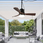 42 Inch Modern Smart Outdoor Ceiling Fan with Dimmable LED Lights,6 Speeds Plug In Waterproof Ceiling Fans for Patios